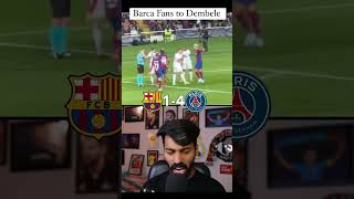 Barcelona fans Reaction to Dembele Cooking them in Champions League [upl. by Katinka409]