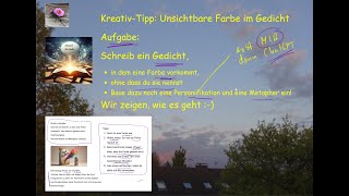 KreativTipp unsichtbare Farbe im Gedicht  Gedicht zu einer Farbe schreiben ohne sie zu nennen [upl. by Adnawyt]