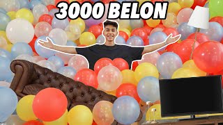 PENUHKAN RUMAH DENGAN 3000 BELON  challenge [upl. by Ahsiaa]