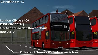 Bowdenham V5  School Route 610 EN31SN11 BNK [upl. by Ximenes]