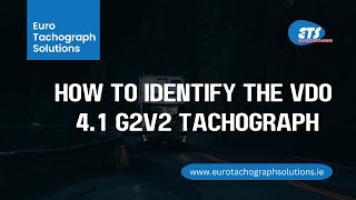 How to identify the VDO 41 G2V2 tachograph [upl. by Carlina]