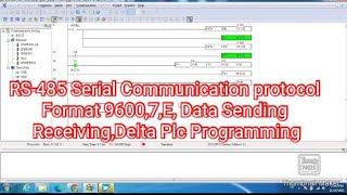 RS485 Serial Communication protocol Format 96007E Data Sending  ReceivingDelta Plc Programming [upl. by Werd]