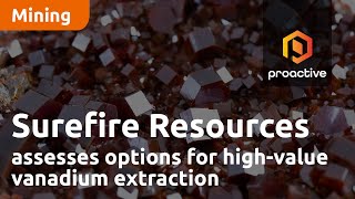 Surefire Resources assesses options for highvalue vanadium extraction [upl. by Sitrik496]