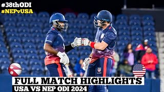 Nepal vs USA 38th ODI 2024 Full Highlights  NEP vs USA 2024  NEP vs USA 38th ODI Highlights 2024 [upl. by Riamu]