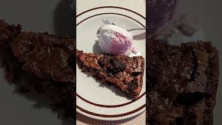 Home baked kladdkaka chocolate fudge cake eating yummy dessert delicious baking chocolate [upl. by Monda79]