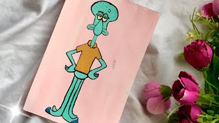 Squidward  Acrylic Painting tutorial for Beginners  Ramy’s Art [upl. by Adnileb]