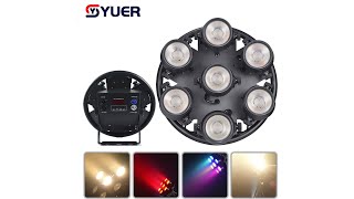 YUER 7X50W LED Stage Par Light Retro Uplights flash retro light with DMX Sound Activated Control [upl. by Eeldarb]