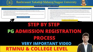 RTMNU Step by Step PG Admission Form Filling Process  Post Graduation Form Filling Process 2021 [upl. by Abisia572]