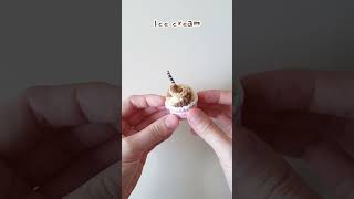 Crochet Ice Cream In Cup Keychain shorts crochet springdaydiy amigurumikeychain diy [upl. by Clarise]