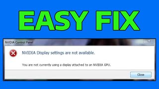 How To Fix NVIDIA Display Settings Are Not Available Error [upl. by Cohin]