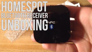 HomeSpot NFC Enabled Bluetooth Audio Receiver Unboxing [upl. by Bartle900]