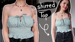 How to make a Shirred Top  Easy Sewing Tutorial [upl. by Teodorico822]