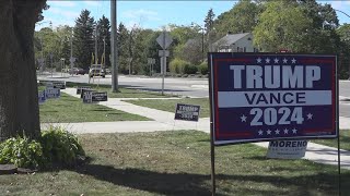 Rossford neighbors duel with competing yard signs during election season [upl. by Airotkiv]