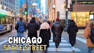 CHICAGO Walking Tour  STATE STREET on SundayFebruary 4 2024 4k 60fps  city Sounds [upl. by Oiralih19]