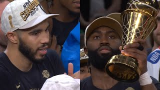 Jaylen Brown wins Finals MVP and shows love to Jayson Tatum  FULL SPEECH [upl. by Camroc]