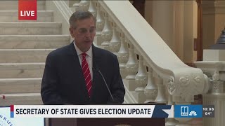 Georgia Secretary of State remarks on early voting [upl. by Ahsekahs128]