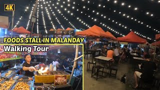 Night walking in Malanday Food Stalls 4K [upl. by Tildie]