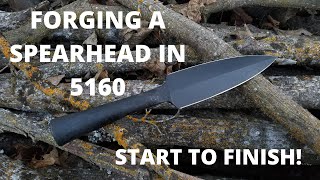 Lets Warm Up The Shop  Forging a Traditional Spear Head in 5160 [upl. by Caren]