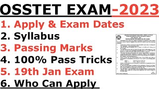 OSSTET EXAM 2023 I OSSTET SYLLABUS I OSSTET PASS MARKS I OSSTET PLANNING VIDEO 2023 BY LAXMIDHAR SIR [upl. by Eal]