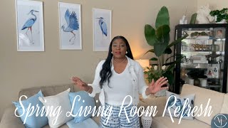 LIVING ROOM REFRESH  Spring Decorate with Me  Spring Decorating Ideas [upl. by Airretnahs]