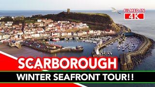 SCARBOROUGH  Winter seafront tour of Scarborough Yorkshire England [upl. by Uolyram]