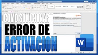 CÓMO ACTIVAR MICROSOFT OFFICE 2024 WORD POWER POINT EXCEL VISIÓN ERROR DE ACTIVACIÓN [upl. by Cohberg]