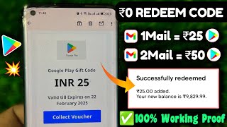 New Method  free redeem code for playstore at ₹0  How to get free google redeem code [upl. by Eleanora]