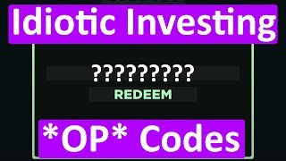 Using Codes In Idiotic Investing  Roblox [upl. by Merilyn]