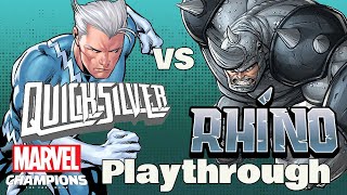 QUICKSILVER vs RHINO Marvel Champions Expert Playthrough [upl. by Otineb]