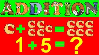 Addition 110 by 5 with Alphabetimals  Math Add by 5 Table with Animals  Learn to Count by Five [upl. by Seana]