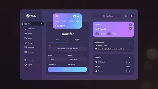 C WPF UI  How to Design Dark Mode Wallet Payment Dashboard in WPF [upl. by Ayouqes]