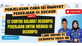 22 INFO CPNS KEMENAG 2024 CARA ISI RIWAYAT KERJA DI SSCASN  ADA CONTOH DESKRIPSI UNDUH SAJA [upl. by Mellen92]