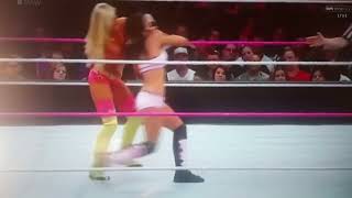 WWE Raw 10202014 Brie Bella Vs Summer Rae Nikki Watches Backstage [upl. by Gniy]