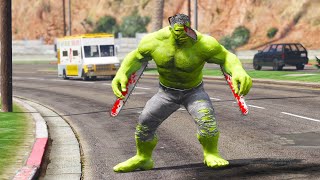 quotChainsaw Hulk Rampage Smashing Through Vehicles in GTA 5quot [upl. by Nilauqcaj]