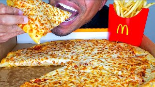 EATING CHEESIEST DOMINOS PIZZA WITH FLAMIN HOT DORITOS ASMR MUKBANG NO TALKING JERRY BIG BITES [upl. by Adnir]