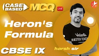 Herons Formula Class 9 Case Based MCQs  CBSE 9 Maths Chapter 12 Term 1 Exam  Vedantu 9 amp 10 [upl. by Amsed]