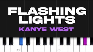 Kanye West  Flashing Lights ft Dwele piano tutorial [upl. by Furiya]