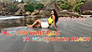 Boat Ride to a Hidden Goa Beach amp Dolphin Spotting trending goa explore beach honeymoon vlog [upl. by Wardle]