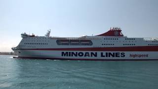 Abfahrt von Minoan Lines in Heraklion Kreta [upl. by Shetrit]