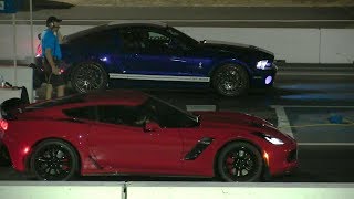 New 2017 Corvette z06 vs Shelby GT500  14 mile drag raceexhaust sound and top speed [upl. by Chip690]