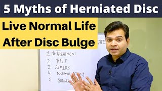 5 Myths of Herniated Disc Treatment of Disc Bulge Lumbar Disc Herniation LS Belt Slipped Disc [upl. by Elletsyrc]