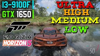 FORZA HORIZON 5  GTX 1650 4GB  I39100F  16GB RAM TEST LOW  MEDIUM  HIGH  ULTRA [upl. by Edeline361]