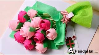 Vidéo photo 15 Cadeau pour votre mère –Comment faire un bouquet de fleurs feutrées [upl. by Valerye620]