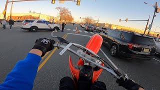 FIRST RIDE OF 2023 ON MY CR85  WHEELIES THRU PHILADELPHIA EAGLES TRAFFIC [upl. by Frechette371]