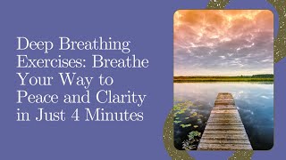 Feel Stress Melt Away in 4 Minutes 😌 Deep Breathing Exercises for Instant Calm [upl. by Igig]