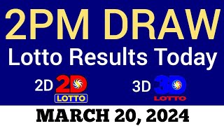 Lotto Result Today 2pm Draw March 20 2024 Swertres Ez2 PCSO Live Result [upl. by Guthry822]