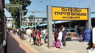 RAYAGADA RAILWAY STATION ON BOARD ARRIVING 12807 VSKPNZM SAMATHA EXPRESS [upl. by Atirhs]