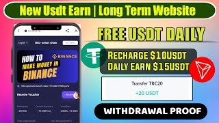 New Usdt earning Site  New Usdt Site 2024  Best usdt earning platform 2024  new earning apps 2024 [upl. by Llednohs]