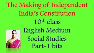 The Making of Independent Indias Constitutions 10th class English Medium 17th lesson constitution [upl. by Aronoff]