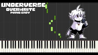 Overwrite from Underverse  Easy mode Piano Tutorial Midi visualizer [upl. by Secnirp]